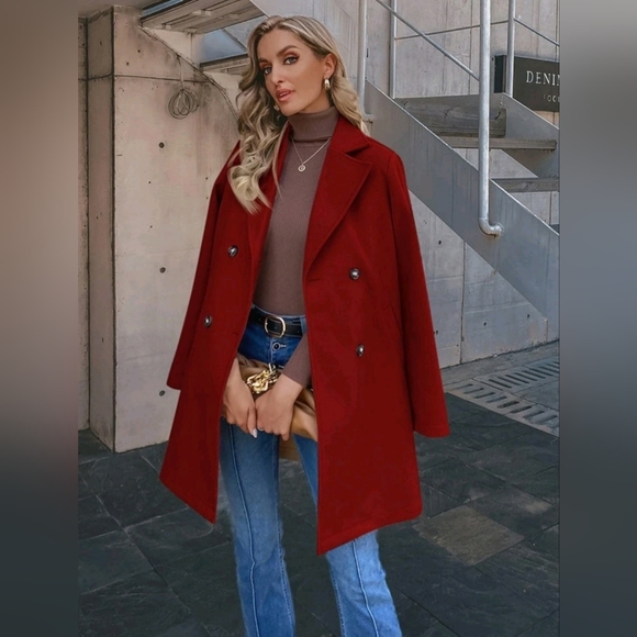 Solid Double Button Overcoat - Picture 1 of 2